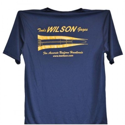 L.E Wilson T-Shirt Navy with Pale Yellow Lettering & Bullet XXL (WGTXXL)