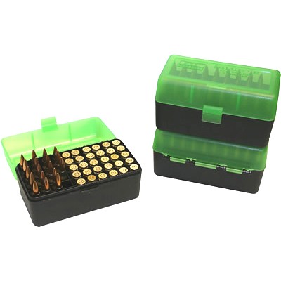 MTM 50 Round Rifle Ammunition Box RM-50 Green/Black RM-50