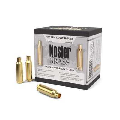 Nosler Custom Rifle Brass 300 REM SAUM 25 Pack NSL10228