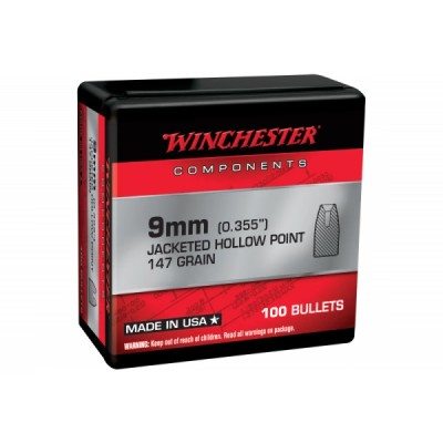 Winchester Bullet 9mm (.355) 147Grn JHP (100 Pack) (WINB9JHP147)