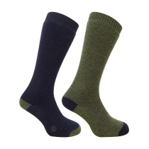 Hoggs Of Fife 1903 Country Long Sock (2 Pack) (Size UK 4-7) (DARK GREEN/DARK NAVY) (1903/NG/1)