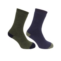 Hoggs Of Fife 1904 Country Short Sock (2 Pack) (Size UK 7-10) (DARK GREEN/DARK NAVY) (1904/NG/2)