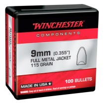 Winchester Bullet 9mm (.355) 115Grn FMJ-HB (100 Pack) (WINB9MC115)